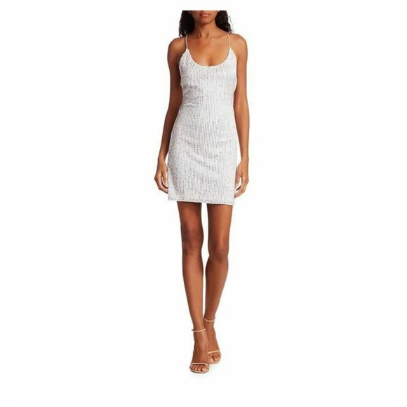 NWT Alice + Olivia Nelle Sequin Mini Cocktail Dress Sleeveless 10 - Picture 1 of 12